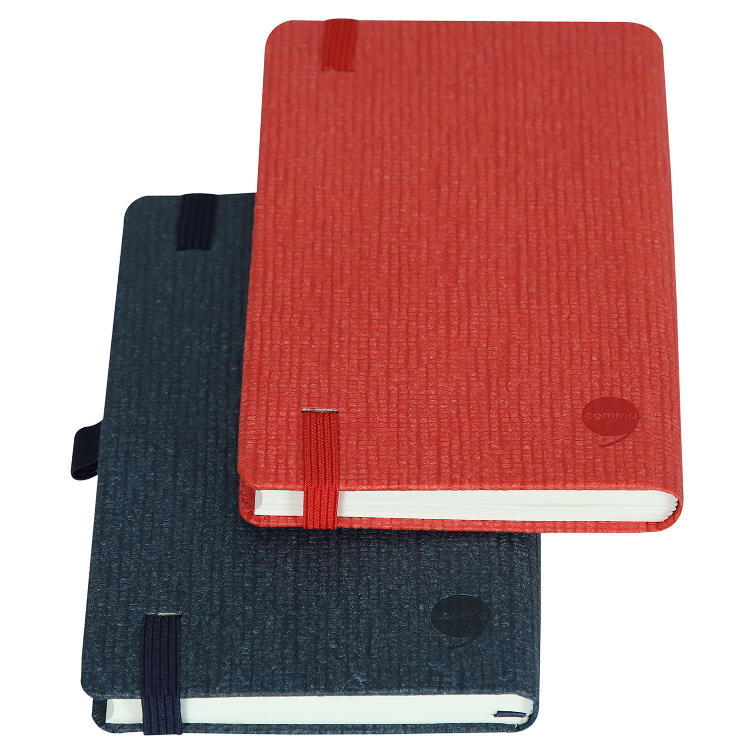 Comma Abaca - A6 Size - Hard Bound Notebook (Red)
