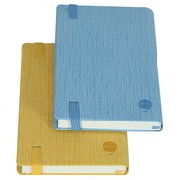 Comma Abaca - A6 Size - Hard Bound Notebook (Sky Blue and Yellow)