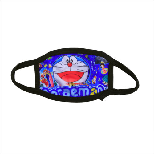 Printed Doremon Cotton Face Mask