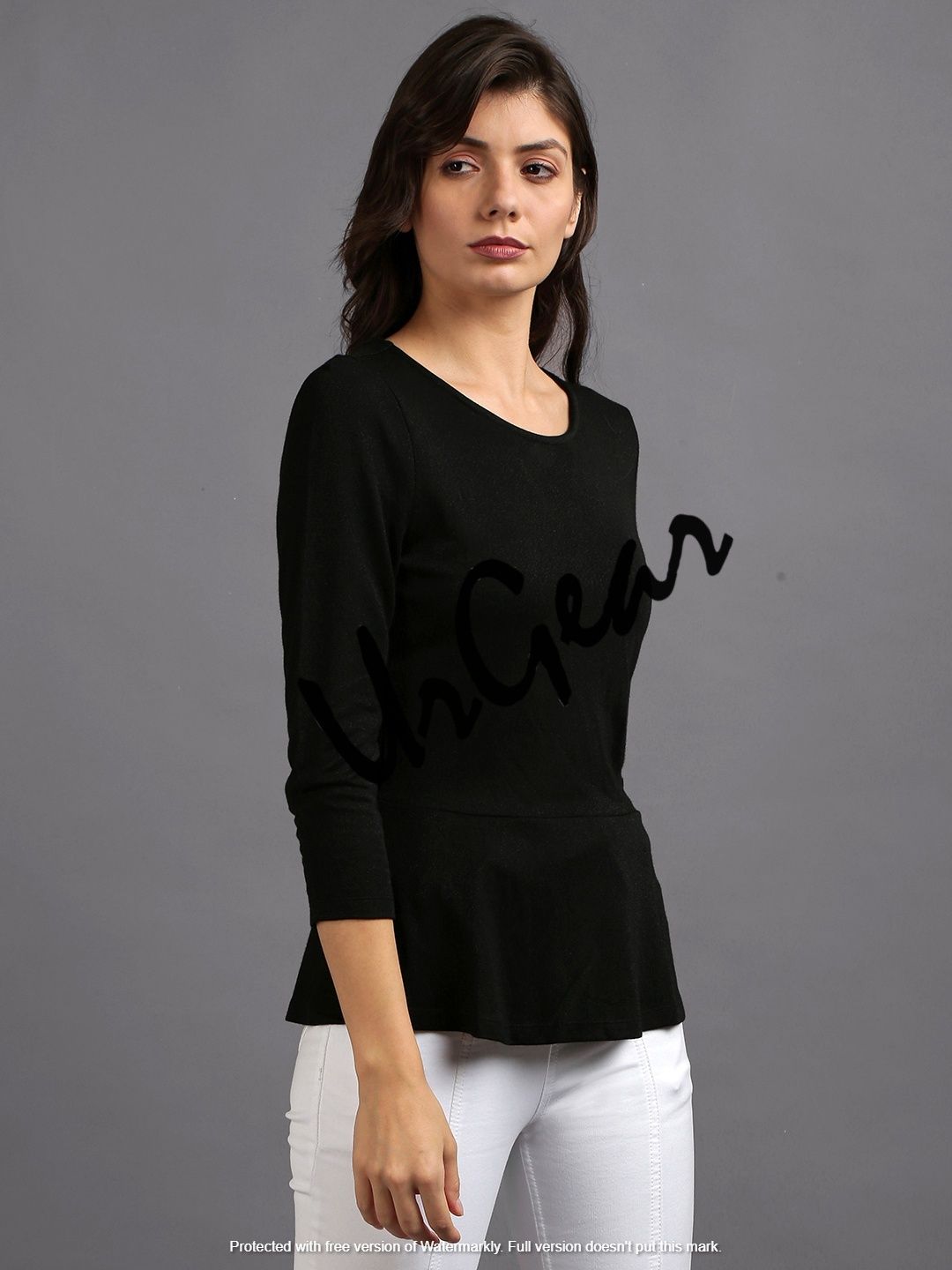 Women Black Solid Top