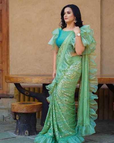 Georgette Saree With Embroided