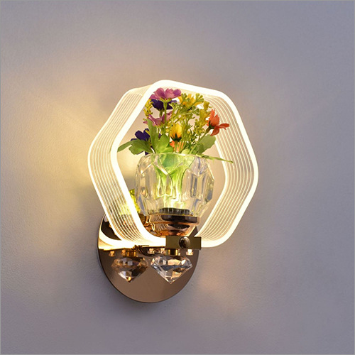 Hexagon Lamp with Flowers