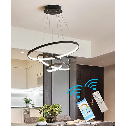 Three Rings LED Smart Voice Assist Chandelier By Smartway Lighting