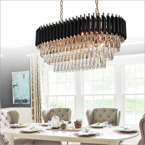 Rectangle Crystal Voice Assist Chandelier