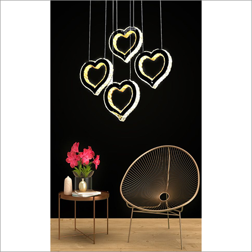 Four Heart Crystal Voice Assist Chandelier