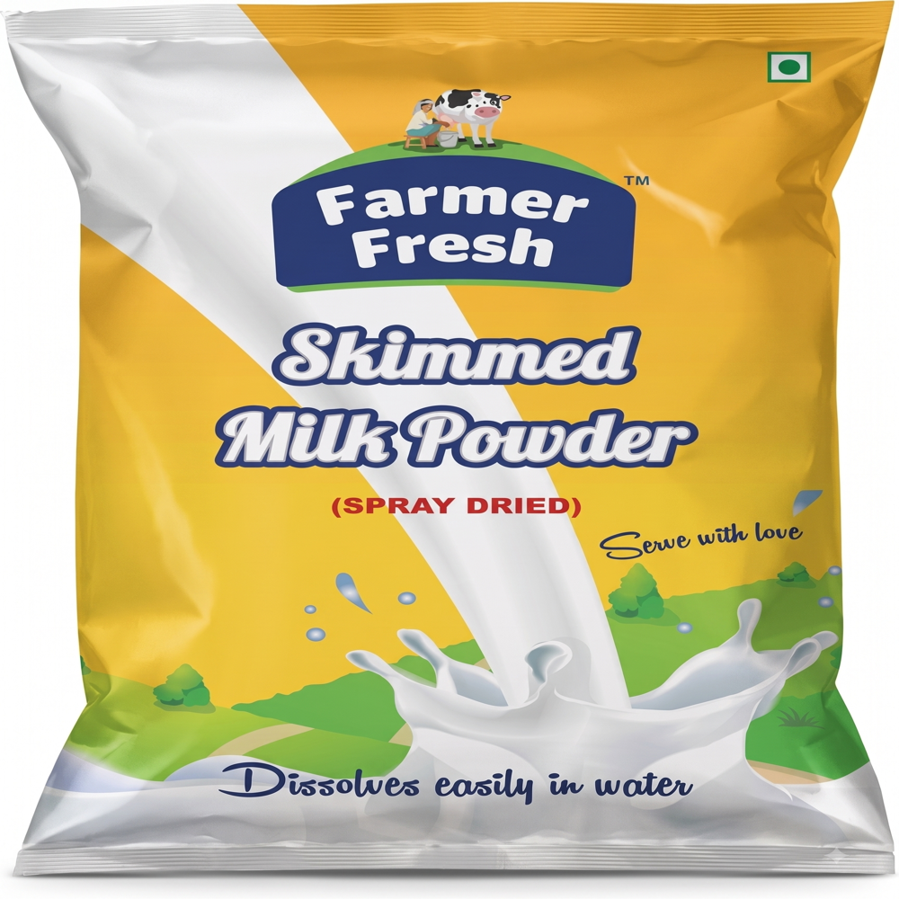 Skimmed Milk Powder - 1 Kilogram Bulk Bag | White Dried Skimmed Milk, Hygienically Packed, No Additives, Versatile for Beverages & Sweets