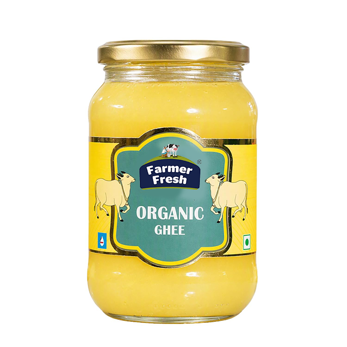 Farmer Fresh Organic Ghee - Bulk 500 Grams, White Color | Organic Milk Type, 1 Year Shelf Life