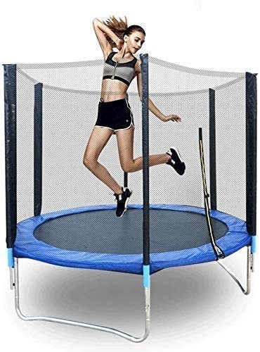 Step 21 Ms Kids Jumping Trampoline - Polypropylene Mat, Round Shape, Blue and Black, 100 Kg Capacity, 28 Kg Weight