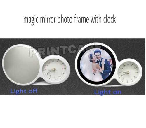 Magic Mirror Photo Frame With Clock