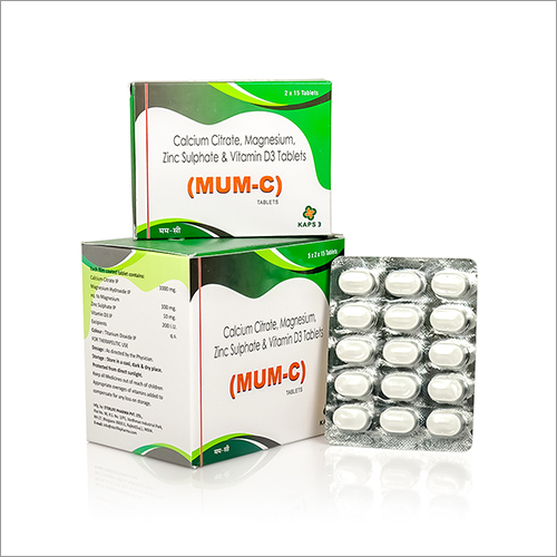 Calcium Citrate, Magnesium, Zinc Sulphate And Vitamin D3 Tablets