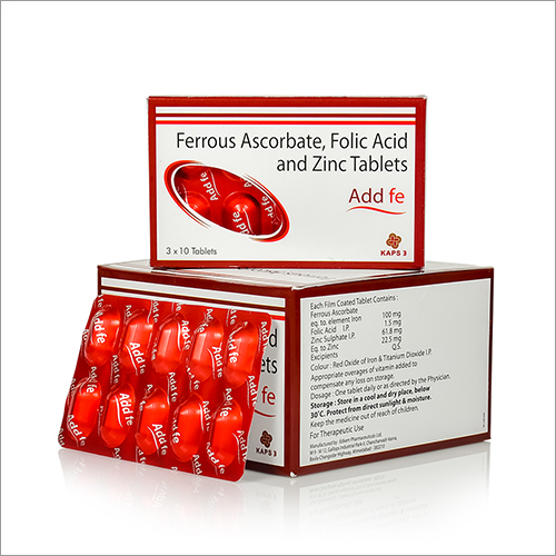 Ferrous Ascorbate Folic Acid And Zinc Tablets