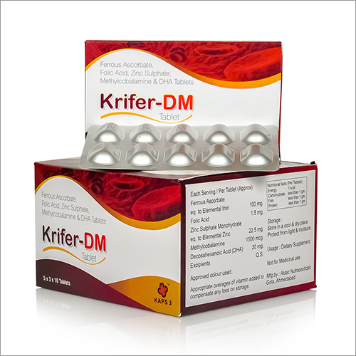 Ferrous Ascorbate Folic Acid Zinc Sulphate Methylcobalamin And DHA Tablets