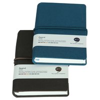 Features Include An Elastic Band Closure Comma Regina - A6 Size - Hard Bound Notebook (brown And Peacock Blue))