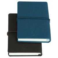 Comma Regina - A6 Size - Hard Bound Notebook (Brown and Peacock Blue))