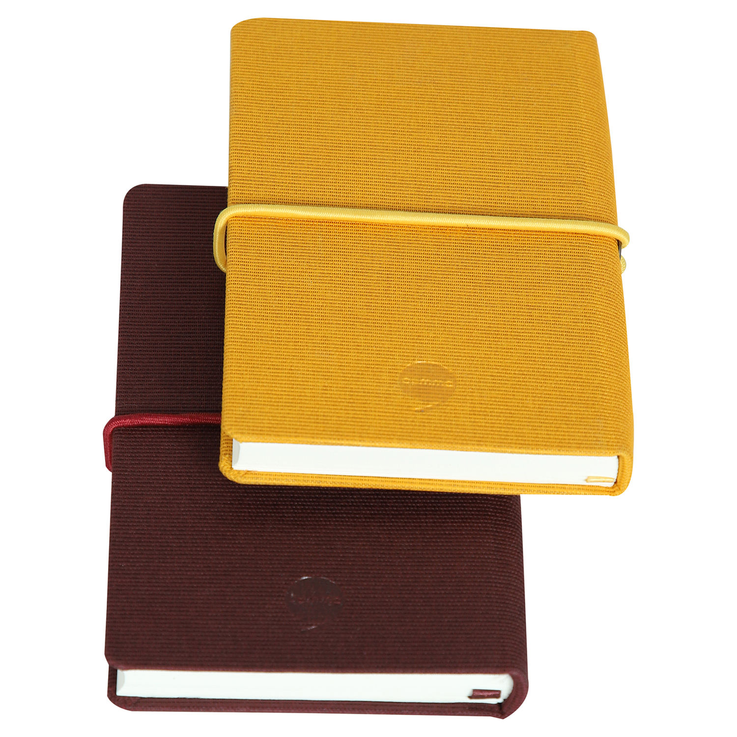 Comma Regina - A6 Size - Hard Bound Notebook (Maroon and Mustard Yellow))