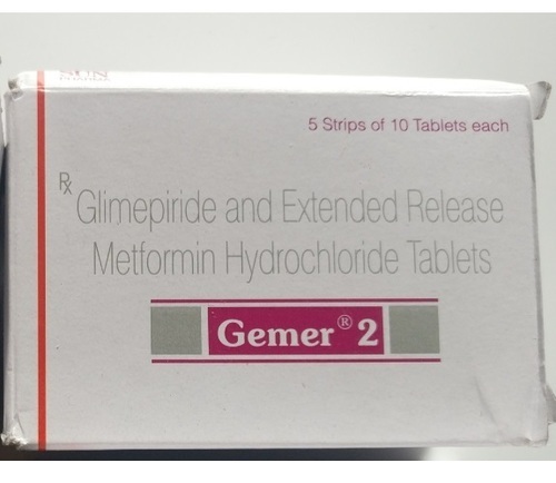 Gemer 2 Mg Tablets(GLIMEPRIDE AND SR METFORMIN HYDROCHLORIDE TABLET)