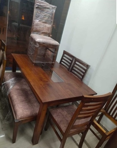 Modern Dining Table With 4 Seat & Bench (Rubber Wood)