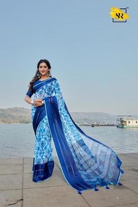 Party Wear Weightless Saree With Print