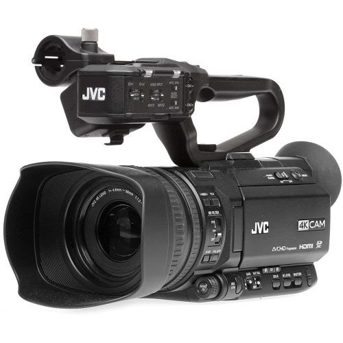 JVC GY-HM250 UHD 4K Streaming Camcorder With Built-In Lower-Thirds Graphics + Pro Memory Card