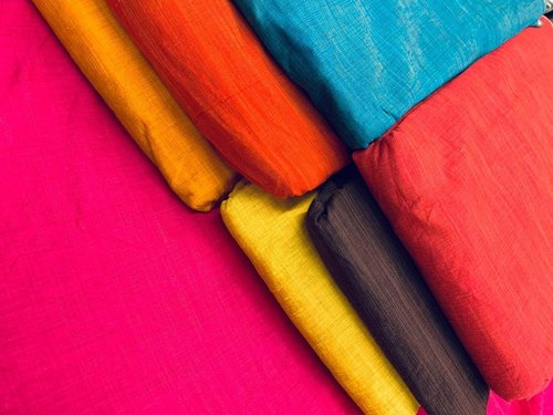 Handloom Fabric - Soft Handloom Material, Available in Various Colors, Custom Lengths per Meter, Plain Texture