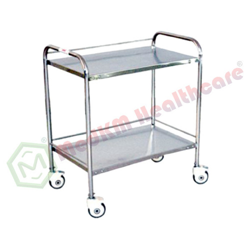 Two Shelves Instrument Trolley By MEDKM HEALTHCARE