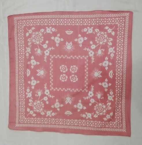 Pink 100% Cotton Square Printed Fancy Bandana