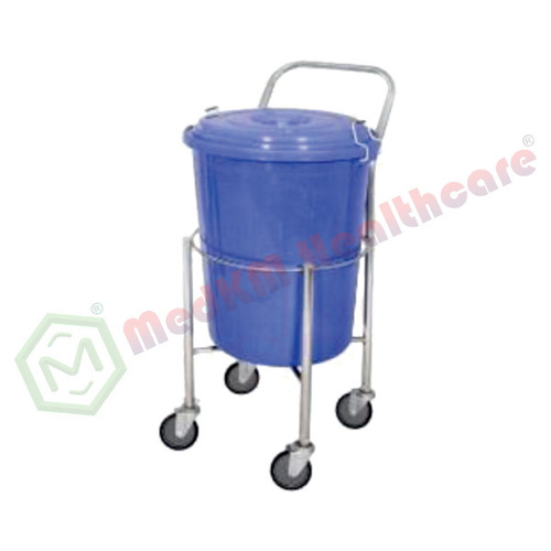 Solid Linen Trolley with Plastic Bucket