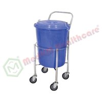 Solid Linen Trolley with Plastic Bucket