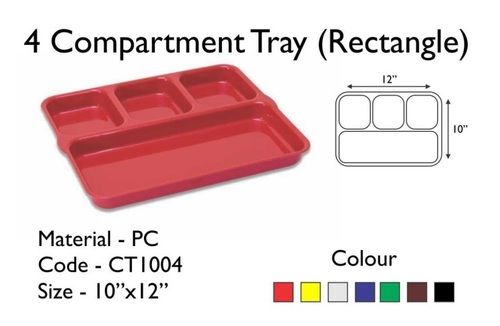 Fast Food Tray 4 Compartment 10 x 12