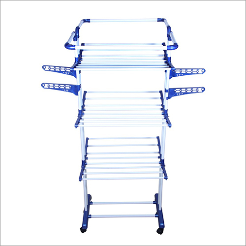 Blue Jumbo Platinum Ms Powder Coated Pipe 2 Layer King Size Cloth Drying Stand