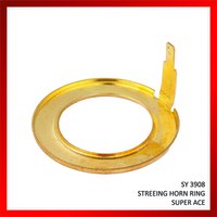 Bike Steering Horn Ring - Polished Metal,  Smooth Finish, Golden Color | Corrosion-resistant, Warranty Included, Durable Design For Automobile Integration