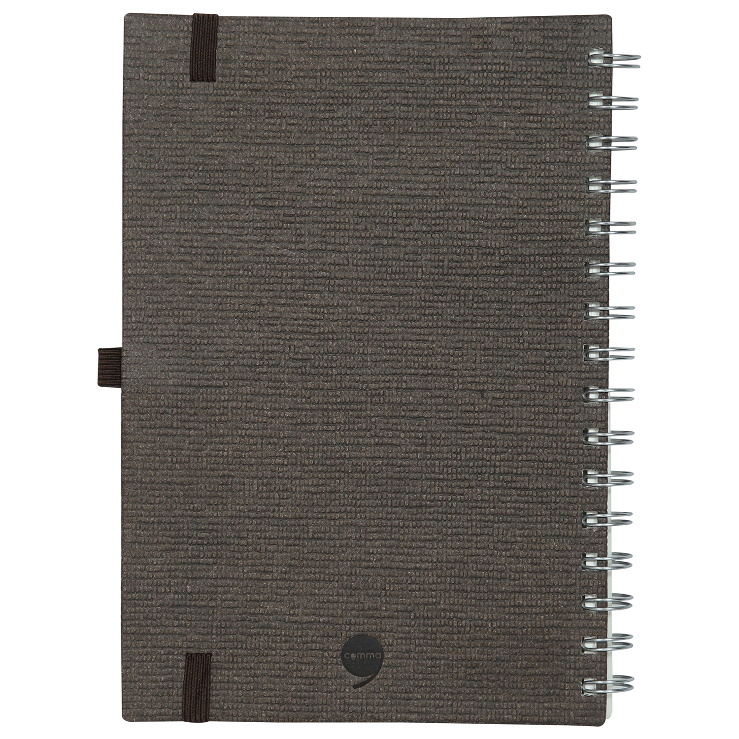 Comma Abaca - A5 Size - Wire-o-bound Notebook (Chocolate)