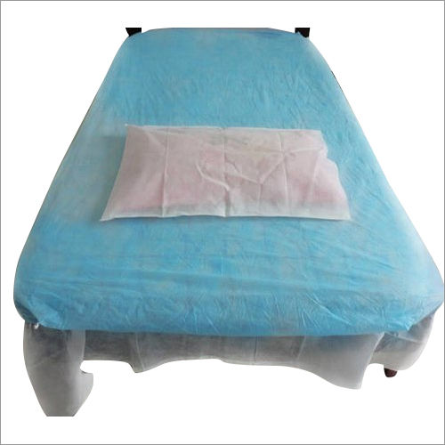 Blue Disposable Bed Sheet Without Pillow Cover