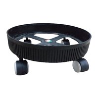 Plastic Cylinder Trolley - Plastic Material, Matte Finish, Black Color | Durable And Lightweight Design For Versatile Transport Usage
