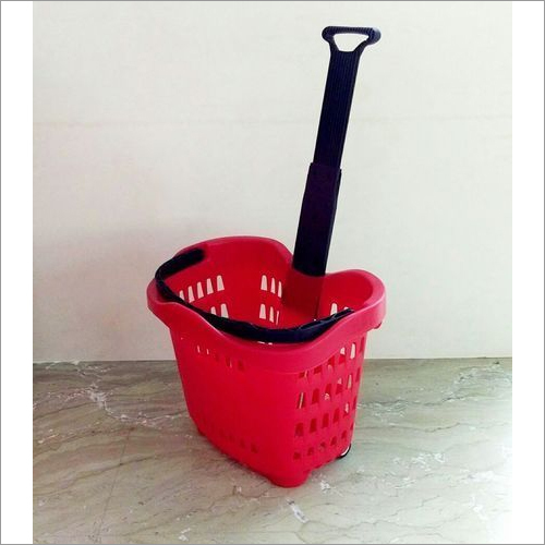 Red Plastic Shopping Trolley Basket
