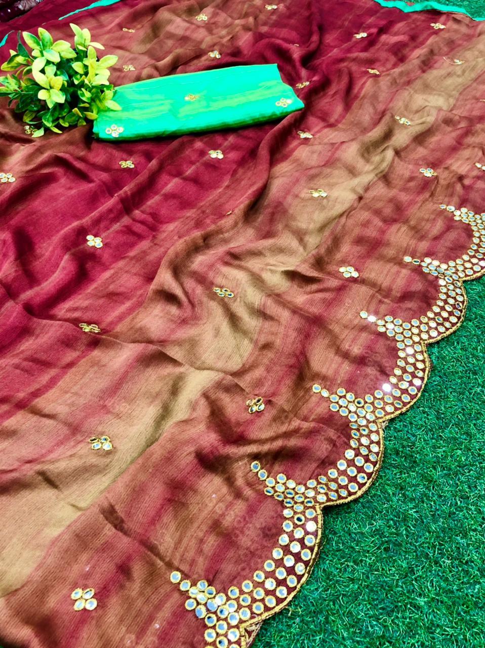 Pure Chiffon Silk Saree