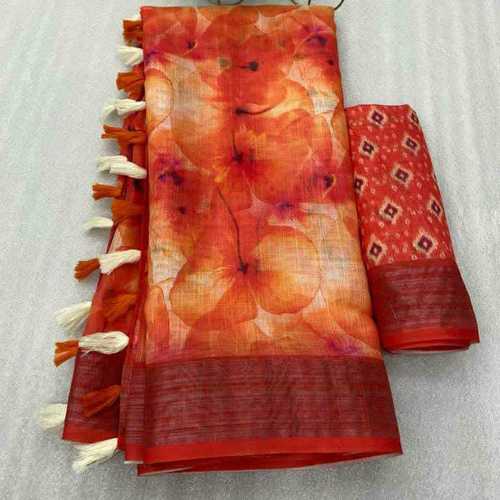 Linen saree