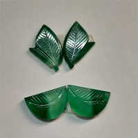 Natural Green Oynx Carvings Set For Jewellery