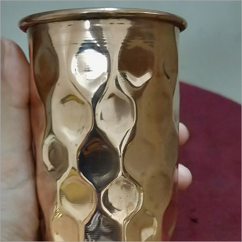 Trendy Pure Copper Hammered Glass For Health Copper Glass For Kitchen And Tabletop By MOHAN GEMS