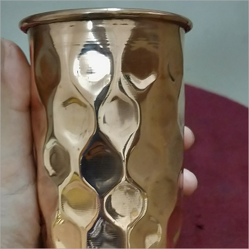 Trendy Pure Copper Hammered Glass For Health Copper Glass For Kitchen And Tabletop