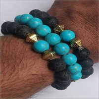 Couple Bracelet With Lava And Turquoise