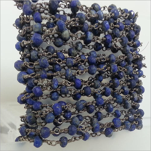 Natural Lapis Faceted Rondelle Beads Rosary chain