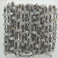 Natural Gray Moonstone Faceted Rondelle Beads Rosary chain
