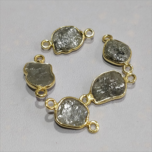 Bezel Connectors Studded In 925 Sterling SIlver