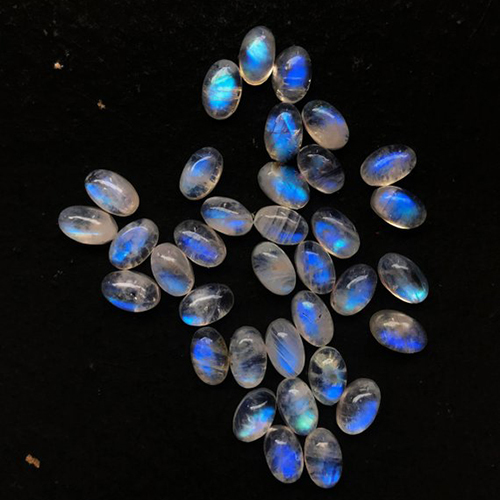 10X14 Natural Rainbow Moonstone Cabochon Oval Stone By MOHAN GEMS