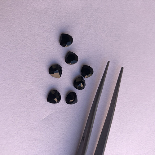 Natural Black Oynx Heart Cut Gemstone