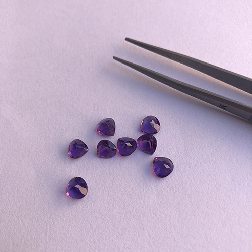 Natural African Amethyst Heart Cut Gemstone