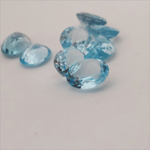 Gemstone Natural Round Loose Faceted Sky Blue Topaz Lot