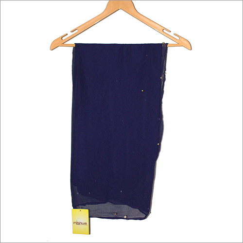 Pure Chiffon Navy Blue Dupatta