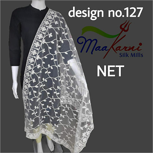 Dyeable Net Embroidered Embroidered Dupatta